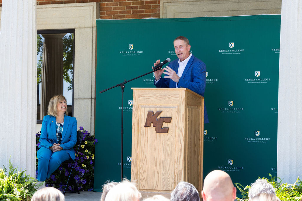 Greater Rochester Chamber of Commerce President and Co-chair of the Finger Lakes Regional Economic Development Council Bob Duffy was among the regional and state leaders who took part in the dedication ceremony.